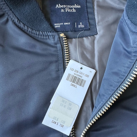 Abercrombie & Fitch Blue Full Zip Military Jacket. Size Small - Picture 9 of 9